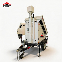 Remolque de Seguridad Solar Móvil para Exteriores con 3 Paneles Monocristalinos de Silicio de 400W, Controlador MPPT y 4 Baterías de 200Ah para Minería