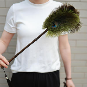 Spolverino di piume di pavone legato a mano 48cm di piccole <span class=keywords><strong>dimensioni</strong></span> per superfici Delicate include un elegante regalo pendente - Product Image 2