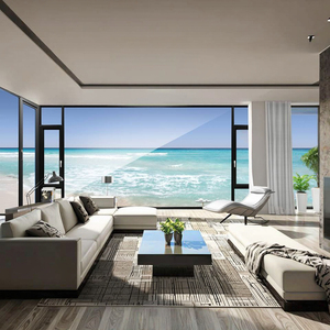 Hiện đại hoàn toàn Tempered nhiệm vụ nặng nề nhôm cửa sổ thấp E Kính trượt cho phòng tắm biệt thự đầy đủ nhiệt phá vỡ nội bộ - Product Image 2