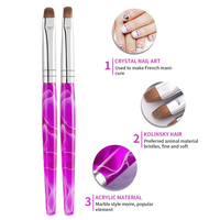 GUYO 2pcsPurple Color Pinceaux à ongles en bois de santal Stylo de peinture serti pour acrylique Gel UV DIY Nail Art Manucure Tools