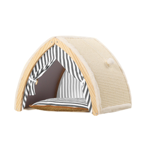 Bunnyhi MZP001 Fabricant en gros, maison pour chat en bois de luxe sur mesure, grande taille, en sisal et en peluche, tour pour chat, tente <span class=keywords><strong>tipi</strong></span> pour chat, <span class=keywords><strong>lit</strong></span> - Product Image 3
