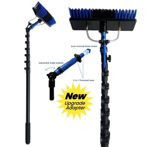 Perche télescopique en aluminium et fibre de carbone 3,6-10,8 m, brosse de nettoyage de panneaux solaires avec distributeur de savon, nettoyeur de vitres télescopique - Product Image 3