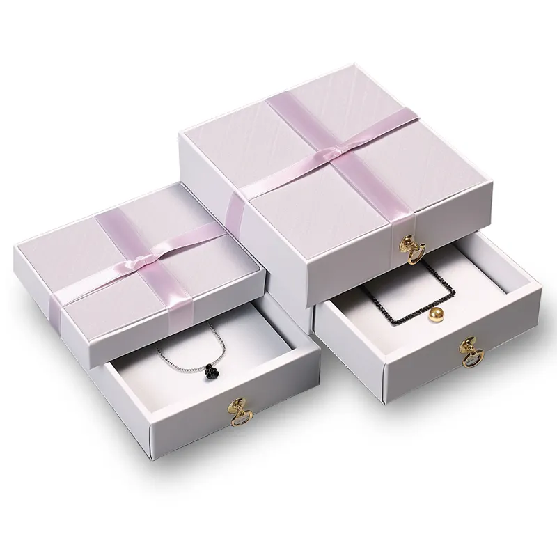 Custom Gift Drawer Packaging Box Ring Earring Necklace Bracelet Jewelry Box Wholesale