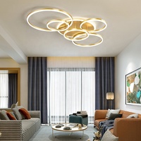 Lustre rond télécommandé moderne Plafonnier Salon Chambre à coucher Maison Plafonniers LED de luxe