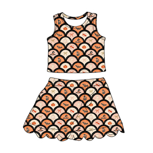 HIPPO KIDS Tenues d'Halloween pour filles, ensemble jupe à fleurs et citrouille, ensemble de vêtements pour bébés, tout-petits et adolescentes - Product Image 6
