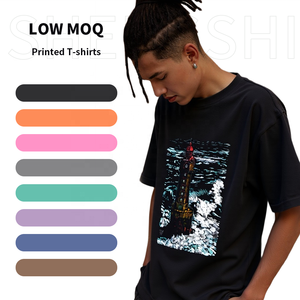 Shengshi hommes t-shirt coton 320g Pigment lavage rétro détendu col rond quotidien doux pour impression personnalisée en gros t-shirt en cours d'exécution pour adultes - Product Image 1