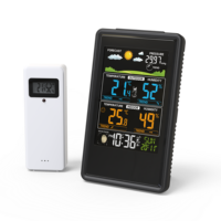 Termometer Digital Mini LCD Nirkabel untuk Rumah Tangga, Pengukur Kelembapan, Alat Prakiraan Cuaca OEM