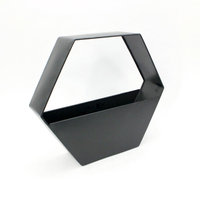 Pot de fleurs hexagonal noir, personnalisé en usine, durable, décoration, pratique pour la plante