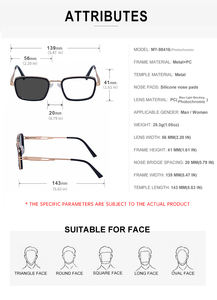 Occhiali da <span class=keywords><strong>Sole</strong></span> Partagas per Uomo, Design Personalizzato, Lenti Fotocromatiche Rettangolari con Protezione dalla Luce Blu e UV400 - Product Image 6