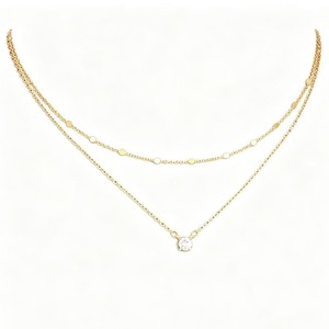 Collana Choker con Dischi Placcati in Oro 14k, Gioielli Minimalisti, Collana Quotidiana per Donne, Collana a Strati con Dischi Multipli e Perline - Product Image 6