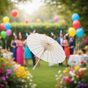 Ombrello di Carta Ilan 30cm Bianco, Accessorio Decorativo per Feste - Product Image 2