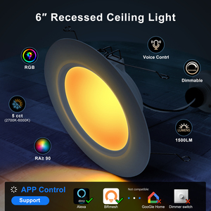 Dusktec kết nối siêu mỏng LED Đèn trần ánh sáng 5 inch 6 inch RGB LED xuống đèn thông minh LED downlights - Product Image 3