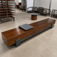 Banc de patio moderne en acier inoxydable pour l'extérieur, capacité 4 places, résistant à l'eau, durable, pour villa, cour, centre commercial, parc