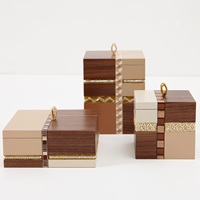 Petite boîte alimentaire portable personnalisée, artisanale, de luxe, en bois MDF, pour baklava, dattes, chocolat, bonbons, emballage cadeau