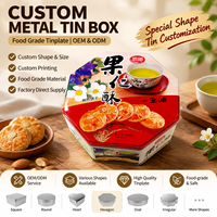 Fabricant de boîtes en étain personnalisées OEM, boîte d'emballage en métal octogonale pour biscuits, bonbons, en-cas, aliments