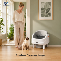 Bac à litière pour chat à nettoyage automatique, toilette intelligente pour chat contrôlée par application avec grille de tamisage et tiroir à déchets, grande capacité
