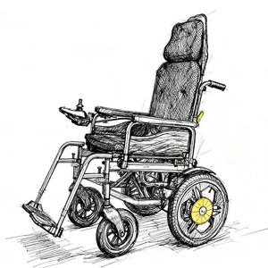 24V/250W * 2pcs Fauteuil roulant électrique léger motorisé pliable <span class=keywords><strong>Walker</strong></span> en acier avec dossier haut - Product Image 3