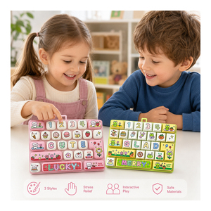 Alphabet Button Sensory Fidget Toy Portable Keyboard Stress Relief Clicker With 26 <b>Key</b> Layout Bag Pendant For Children - Product Image 4