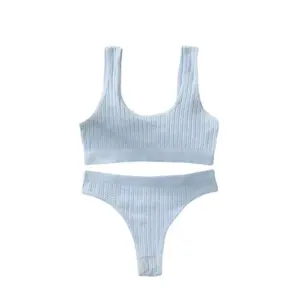 High Quality Seamless Knit Thread Sport Beauty Back Running Fitness Yoga Underwear Wireless Women Vest Bra Suit