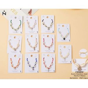 Cavigliera con conchiglie e ciondoli in acciaio inossidabile, nappa rimovibile, gioielli alla moda da donna, set da 12 pezzi - Product Image 3