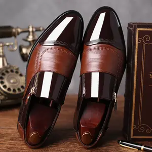 Zapatos de cuero Oxford de negocios de lujo para hombre, zapatos de vestir formales de goma transpirables para hombre, zapatos planos de boda para oficina, calzado para hombre