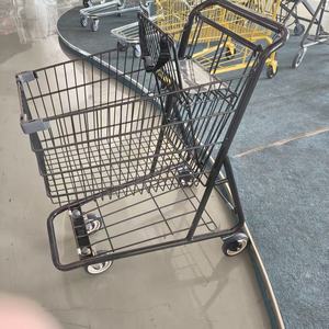 Carrito de Compras de Malla Metálica de Doble Capa con Recubrimiento en Polvo, Carrito de Frutas y Verduras de Doble Piso para Productos Frescos - Product Image 2