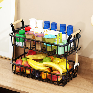 Étagère de rangement de cuisine en métal à 3 niveaux Wows Home Furnishings pour fruits et légumes, organiseur de comptoir avec crochet pour bananes - Product Image 2