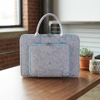 Sacs de transport pour ordinateur portable en feutre légers et portables avec logo personnalisé, sacs de protection pour ordinateur portable en feutre avec poignée
