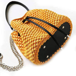 22x10cm厘米多色手工编织PU皮革椭圆形长编织钩针袋底DIY手提包单肩包钱包制作 - Product Image 6