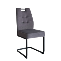 Chaise de salle à manger de restaurant d'hôtel moderne de luxe, tissu scandinave brun gris, velours capitonné, pieds en métal, maison, cuisine, bureau à domicile