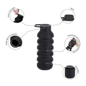 Bouteille de sport pliable en silicone portable pour enfants, sans BPA, pour la course et les voyages, bouteille à boire directement pliable pour les grossistes - Product Image 4