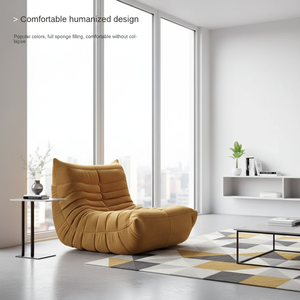 Sofá Individual de Piel Sintética Caterpillar, Sofá Perezoso para Dormir, Ideal para Balcón, Dormitorio Pequeño o Sala de Estar - Product Image 3