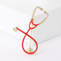 Personnalité créative médecin infirmière stéthoscope broche personnel médical travail Badge broche Cardigan veste accessoires