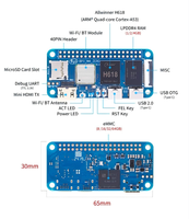 Banana Pi 4GB RAM 32GB EMMC Placa Base BPI-M4 Zero Allwinner H618 Placa de Desarrollo Linux para Aprendizaje de Programación