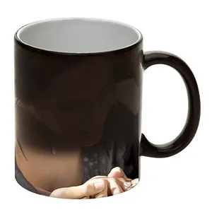 Color changing mug ceramic 11oz white sublimation custom ceramic mug temperature sensitive color changing black coffee mug