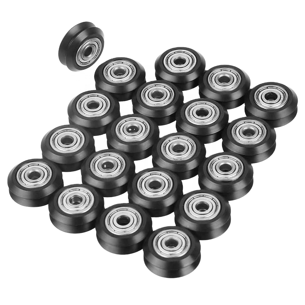 20Pcs POM V Groove Pulley 5mm Bore 625 Bearing Rolling Guide Wheel V Type Wire Rope Lifting Wheels For 3D Printer CNC Machine