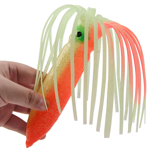 5 pz/borsa gonne di calamari in plastica artificiale esche esche da pesca morbide esche multicolori di calamari di polpo - Product Image 1