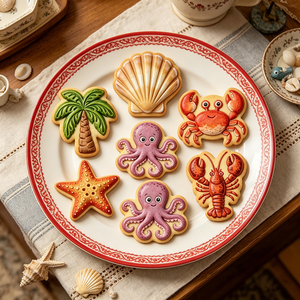 <span class=keywords><strong>Emporte</strong></span>-pièces et tampons 3D d'animaux marins d'été : crabe, pieuvre, coquillage, étoile de mer, écrevisse – Moules à biscuits en plastique - Product Image 6