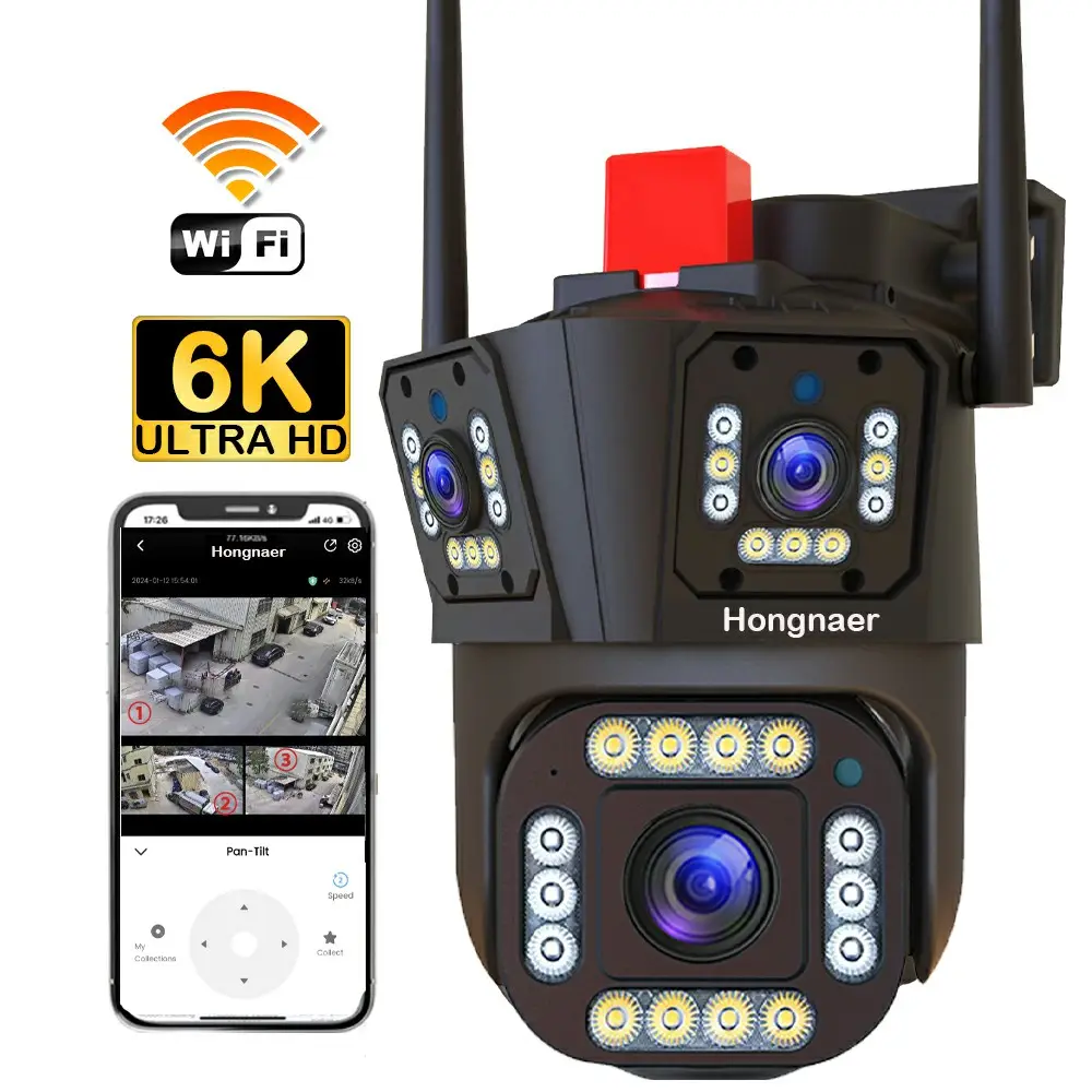 Full HD Nachtsicht-WLAN IP PTZ Kamera mit 3 Linsen Heimüberwachung IPC360 Heim-WLAN-Sicherheits-CCTV-Netzwerkkameras