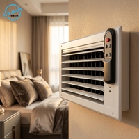 Diffuseur d'air électrique motorisé 200 mm x 200 mm avec télécommande - Grille de ventilation HVAC réglable en plastique ABS pour maison intelligente et bureau