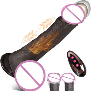 Teleskop-Rotations-Stick-Dildo Vibrator Sexspielzeug für Damen realistischer großer dunkelbrauner Dildo - Product Image 1