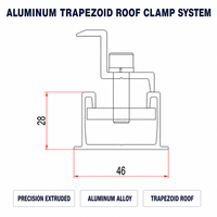 Supports de montage solaire pour toit en aluminium, pince trapézoïdale pour toit en tôle, kit de rail et de pince de fixation pour panneaux solaires