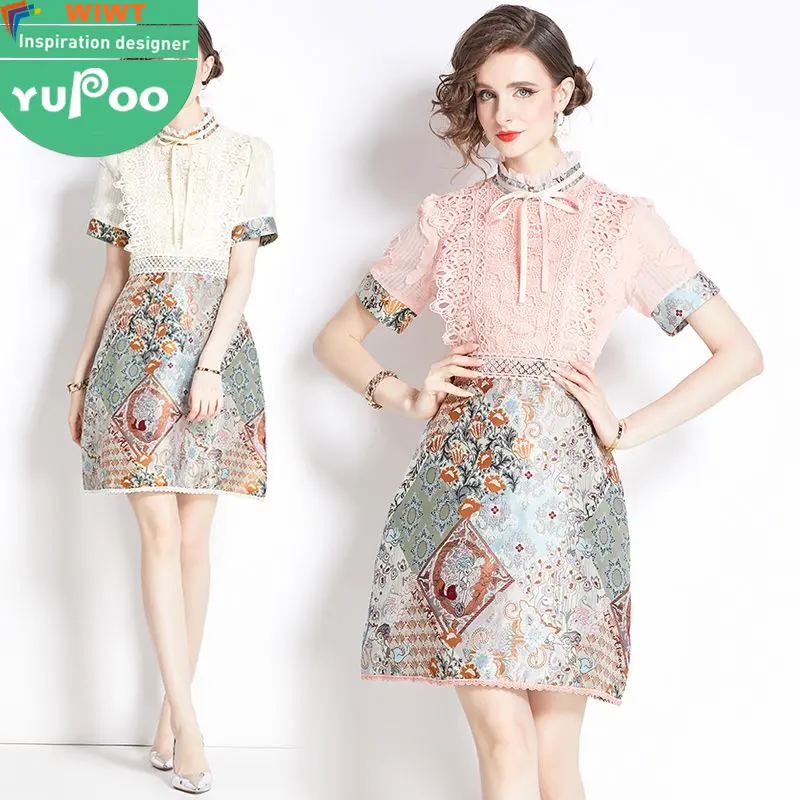 550-93-719 वस्त्र निर्माता कस्टम महिला कपड़े थोक प्रोम परिधान सुरुचिपूर्ण विंटेज महिला ओम स्टॉक लंबी पोशाकें