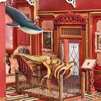 Hamaileon DIY Miniature Maison Kit 3D Puzzle en bois pour maison de poupée Livre Nook Kits pour étagère Décor Style Modèle Jouet