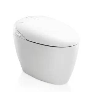 Sıhhi tesisat modern banyo wc gri renk otomatik floş seramik tek parça otomatik akıllı tuvalet kase akıllı tuvalet