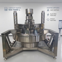 Marmite à double enveloppe en acier inoxydable avec agitateur planétaire multi-griffes pour la cuisson de matériaux à haute viscosité