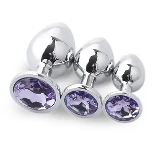 Adult erotic butt plug anal sex toy, stainless steel and jewelry plug suit, women's Sexual fitness crystal jewelry butt plug