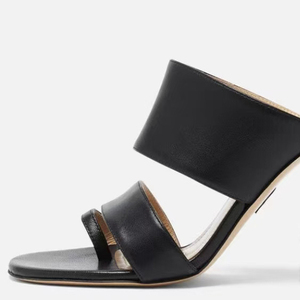 Mules transparentes à talons épais irréguliers pour femme, grande taille 45, à double bride et bout fermé, chaussures de soirée à coupe large - Product Image 5