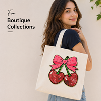 En gros, Grand patch thermocollant de 9 pouces en sequins cerise, motifs nœud rose et cœur brodé, pour la décoration de vêtements de mode DIY