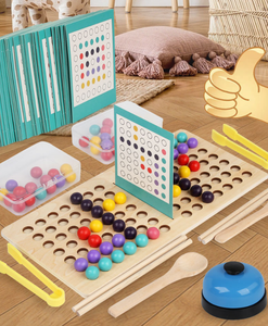 Campos de batalla de madera con <span class=keywords><strong>juego</strong></span> de cuentas para niños Kindergarten Educación temprana Rompecabezas Color Cognición Montessori Juguetes - Product Image 3